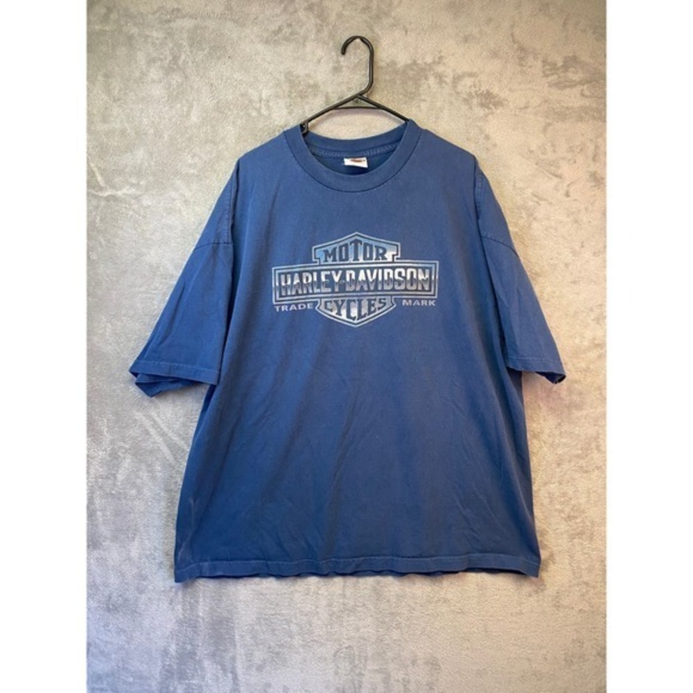 Harley-Davidson Mens Graphic T-Shirt Blue Bar & Shield Logo 3XL